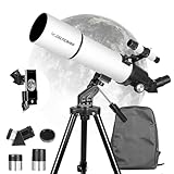 Celticbird Telescopio 80 mm Apertura 600 mm para Adultos Principiantes en astronomía - Telescopio Refractor portátil astronómico Revestimientos de Alta transmisión Totalmente Multicapa Montaje AZ