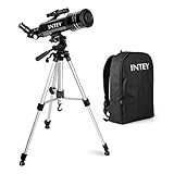 Telescopio Astronómico INTEY – 70 X 400 MMTelescopio Niños, Lente de Alta definición, Portátil (con Mochila), Telescopio con Trípode (k6 mm, k25 mm)