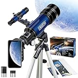 Telescopio Astronómico para niños Principiantes, 70/360 con ampliación ampliación de 51-128x. Telescopio Portable con trípode Ajustable