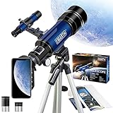 Telescopio Astronómico para niños Principiantes, 70/360 con ampliación ampliación de 51-128x. Telescopio Portable con trípode Ajustable