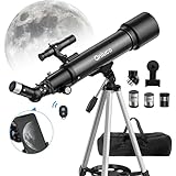 Telescopio Astronómico Adultos, Niños y Principiantes, 600/70mm HD Telescopio de Alta Ampliación Alcance de Viaje con Trípode, Portátil Equipado con Mochila y Adaptador de Teléfono y Control Remoto